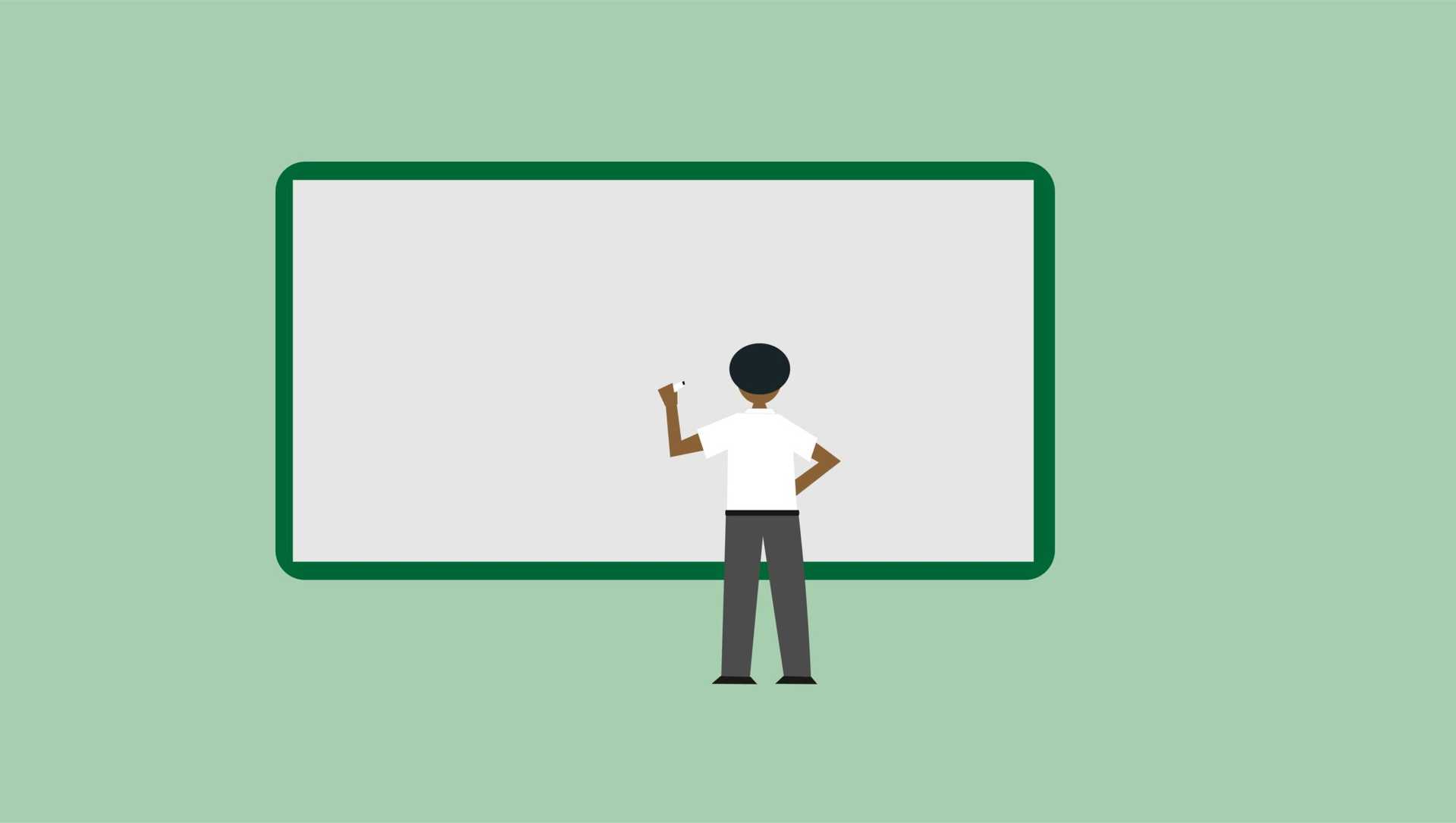 trinidadian teacher faces black board